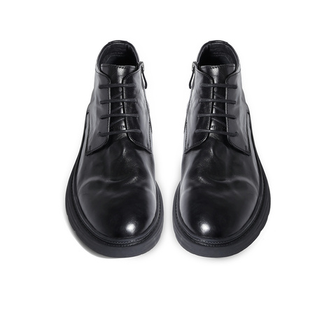 森达通勤时装靴男2023冬季新款商场同款正装舒适短皮靴1LE01DD3