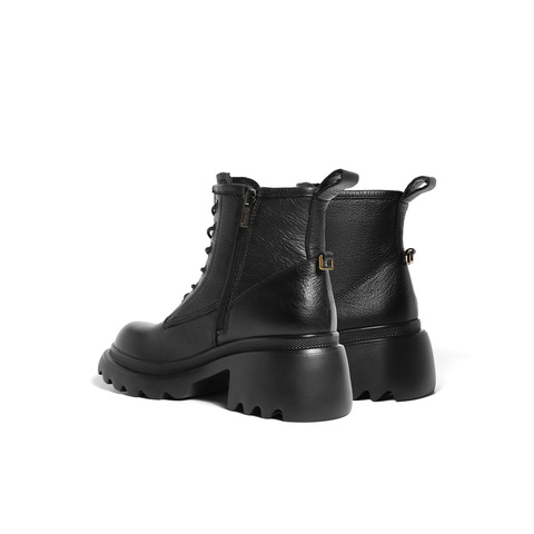 森达马丁靴女春商场同款潮流粗跟短靴STU01DD3