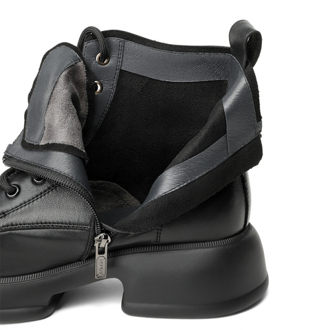 森达时尚马丁靴女2023冬新商场同款英伦户外厚底休闲短靴STZ01DD3