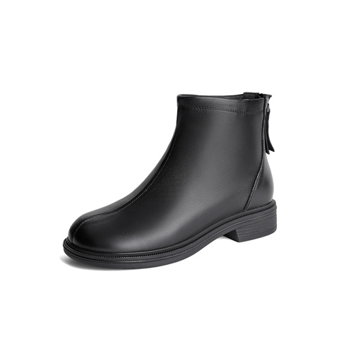 森达简约时装靴女2023冬季新款商场同款气质显瘦弹力短靴STK01DD3