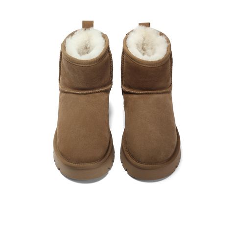 森达舒适雪地靴女2023冬季新款商场同款保暖厚底户外短靴SUG01DD3