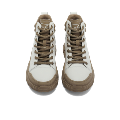 森达时尚马丁靴女2023冬季新款商场同款户外工装休闲短靴STA01DD3