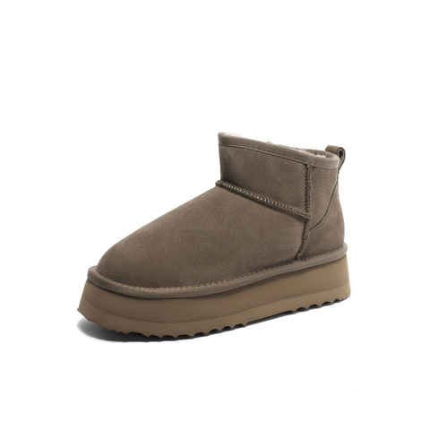 森达时尚雪地靴女2023冬季新款商场同款舒适保暖厚底短靴SVN01DD3