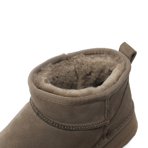 森达时尚雪地靴女2023冬季新款商场同款舒适保暖厚底短靴SVN01DD3