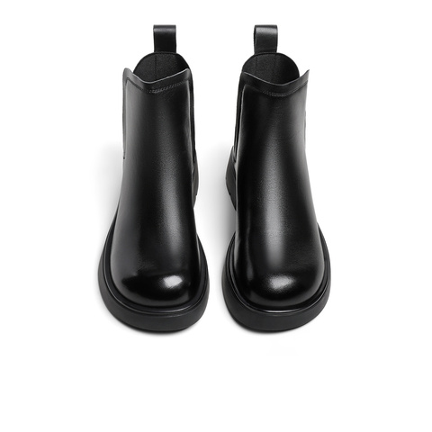 森达舒适弹力靴女2023冬季新款商场同款气质黑色粗跟短靴SVZ01DD3