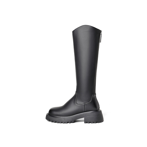 森达气质弹力靴女2023冬季新款商场同款显瘦长筒骑士靴SWE01DG3