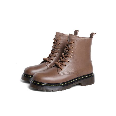 森达气质马丁靴女春商场同款机车风显瘦短靴SXW01DD3