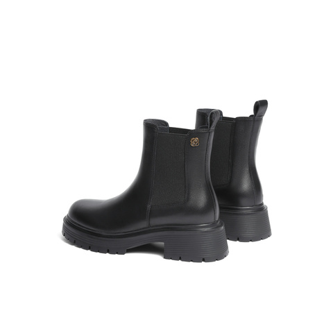 森达切尔西靴女2023冬季新款商场同款气质ins潮厚底短靴SXZ01DD3