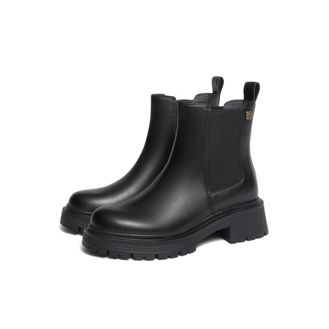 森达切尔西靴女2023冬季新款商场同款气质ins潮厚底短靴SXZ01DD3