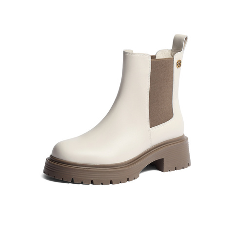 森达切尔西靴女冬商场同款气质ins潮厚底短靴SXZ01DD3