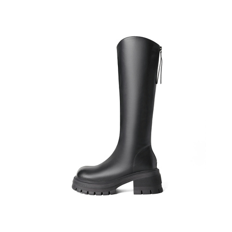 森达气质弹力靴女冬商场同款显瘦粗跟长筒骑士靴SYB01DG3