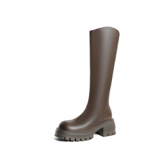 森达气质弹力靴女2023冬季新款商场同款显瘦粗跟长筒骑士靴SYB01DG3