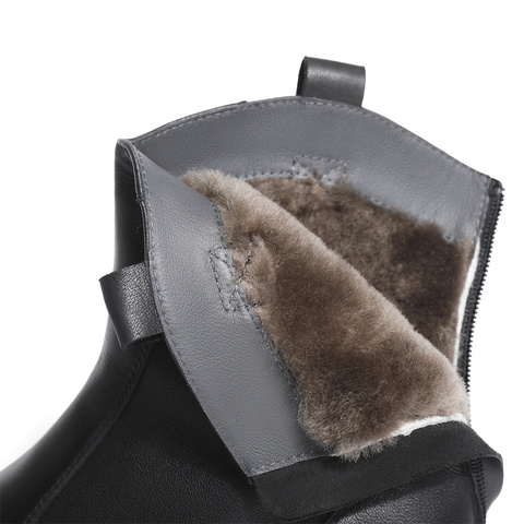 森达气质时装靴女2023冬季新款商场同款保暖毛绒显瘦中筒靴SYE01DZ3