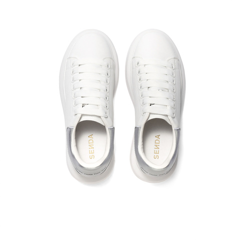 森达板鞋女秋季新款潮流女士厚底休闲小白鞋ZTC19CM3