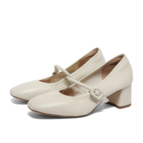 森达气质玛丽珍鞋女2024春新商场同款职场通勤粗跟单鞋4MJ07AQ4