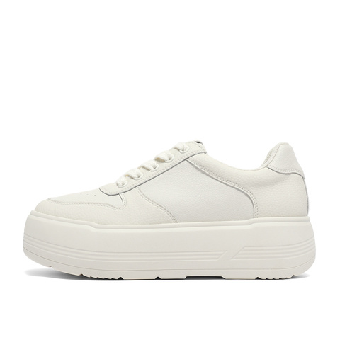 森达板鞋女24春新商场同款厚底休闲小白鞋4co22am4