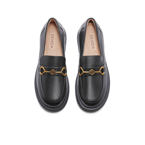 森达通勤乐福鞋女2024春新商场同款马衔扣舒适单鞋4JO20AA4