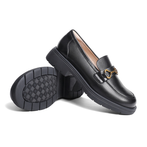 森达通勤乐福鞋女2024春新商场同款马衔扣舒适单鞋4JO20AA4