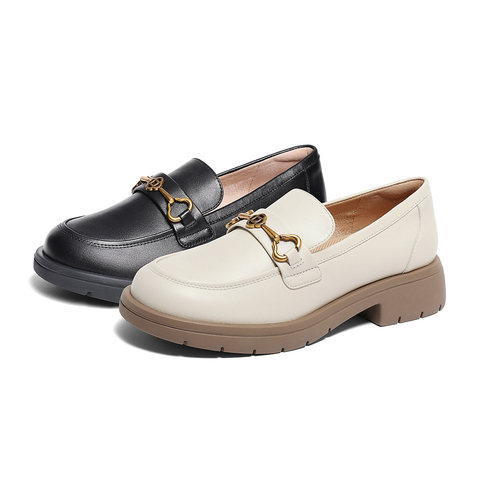 森达通勤乐福鞋女2024春新商场同款马衔扣舒适单鞋4JO20AA4