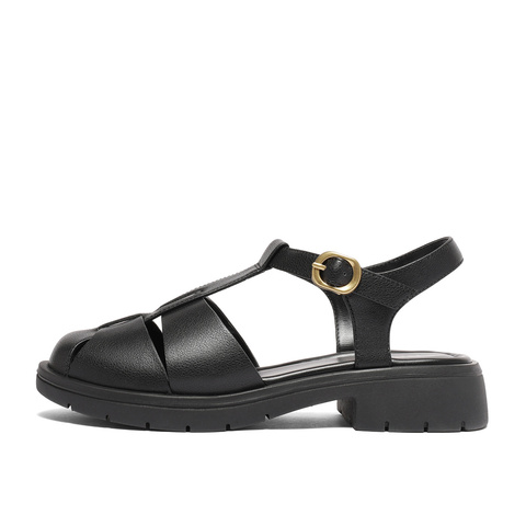 森达气质罗马凉鞋女2024夏新款商场同款复古休闲后空凉鞋4JO32BH4