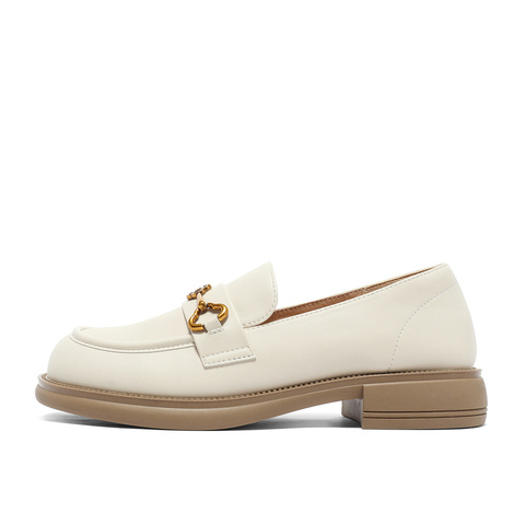 森达通勤乐福鞋女2024春新商场同款马衔扣一脚蹬单鞋SXG01AA4