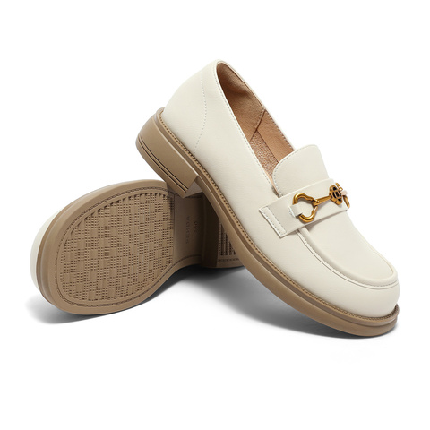 森达通勤乐福鞋女2024春新商场同款马衔扣一脚蹬单鞋SXG01AA4