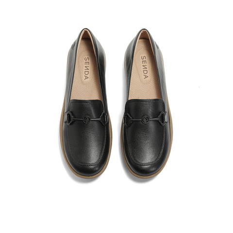 森达乐福鞋女春新商场同款马衔扣一脚蹬舒适单鞋4CFB7AA4