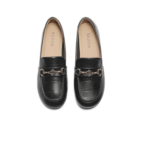 森达气质乐福鞋女春新商场同款欧美马衔扣职场单鞋SWX01AA4