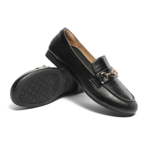 森达气质乐福鞋女春新商场同款欧美马衔扣职场单鞋SWX01AA4