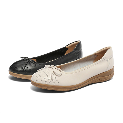 森达奶奶鞋女春新商场同款舒适一脚蹬平底单鞋SXK01AQ4