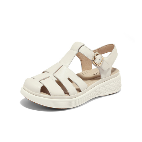 森达复古罗马凉鞋女夏新商场同款厚底休闲猪笼鞋SZL01BL4