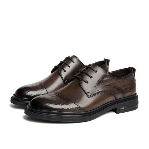 森达正装皮鞋男2024秋新商场同款绅士英伦商务皮鞋1QP01CM4