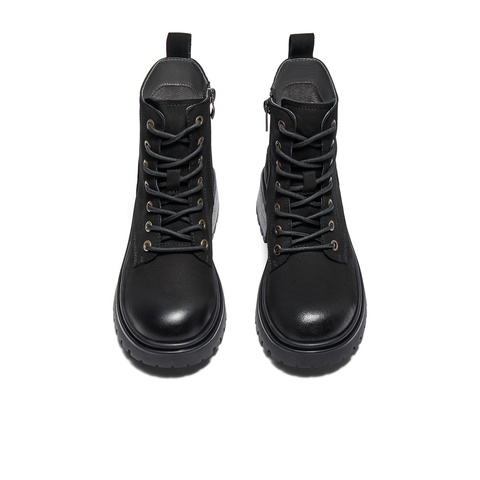 森达马丁靴女款2024冬新商场同款机车风厚度粗跟短靴XCP01DD4