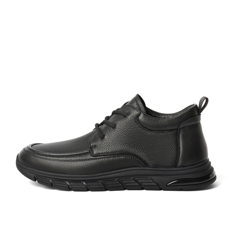 森达皮靴男子2024年冬季新款商场同款真皮休闲短靴1TA01DD4