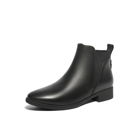 森达切尔西靴女年冬商场同款通勤舒适短皮靴4T6B7DD4