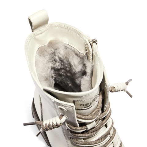 森达马丁靴女款2024冬新款商场同款时尚机车风中筒皮靴XEC01DZ4