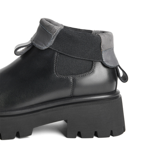 森达切尔西靴女款2024冬季新厚底显瘦烟囱靴休闲短靴ZTE16DD4