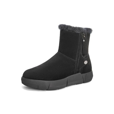 森达雪地靴女款冬商场同款户外保暖毛绒短靴XDV01DD4