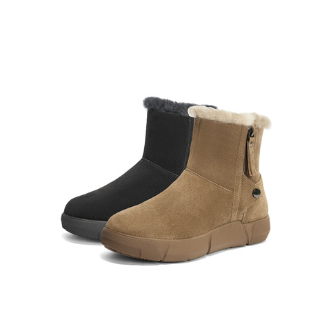 森达雪地靴女款冬商场同款户外保暖毛绒短靴XDV01DD4