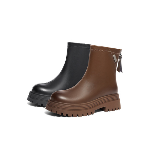 森达时装靴女款冬商场同款厚底增高显瘦短靴XEX01DD4