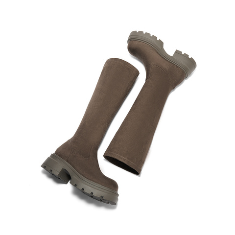 森达弹力靴女款冬显瘦厚底长筒过膝靴ZTE34DC4