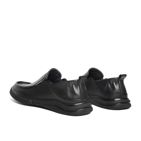 森达休闲皮鞋男2024冬新商场同款套脚简约平底皮鞋JDZ02DM4