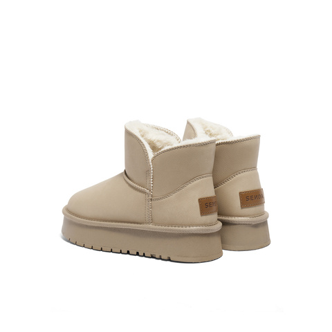 森达雪地靴女年冬季新商场同款保暖厚底短靴XFW01DD4