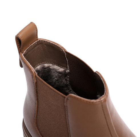 森达切尔西靴女款冬经典休闲户外短靴ZTE03DD4