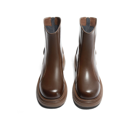 森达弹力靴女子年冬显瘦厚底户外休闲短靴ZTE25DD4