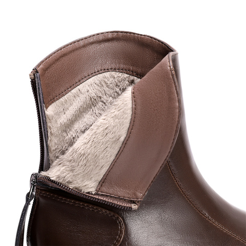 森达弹力靴女子年冬显瘦厚底户外休闲短靴ZTE25DD4