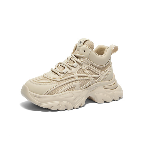 森达老爹鞋女款2024冬季新商场同款运动厚底拼接休闲短靴XJU01DD4