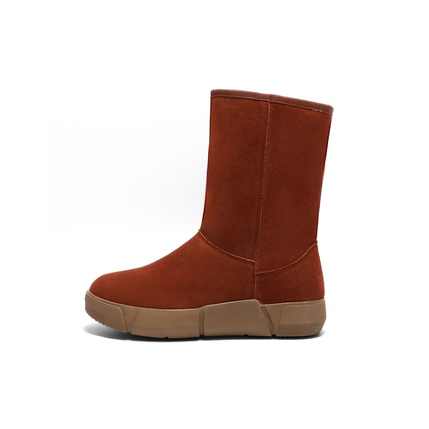 森达雪地靴女款冬舒适绒毛保暖厚底休闲中靴ZTE50DS4