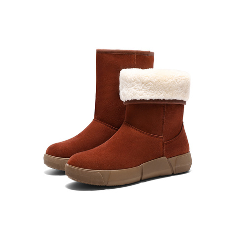 森达雪地靴女款冬舒适绒毛保暖厚底休闲中靴ZTE50DS4