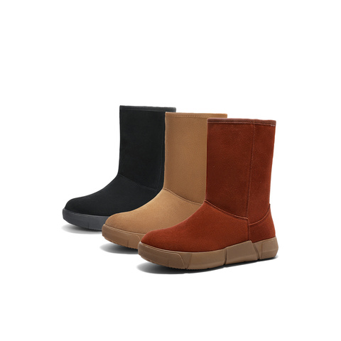 森达雪地靴女款冬舒适绒毛保暖厚底休闲中靴ZTE50DS4